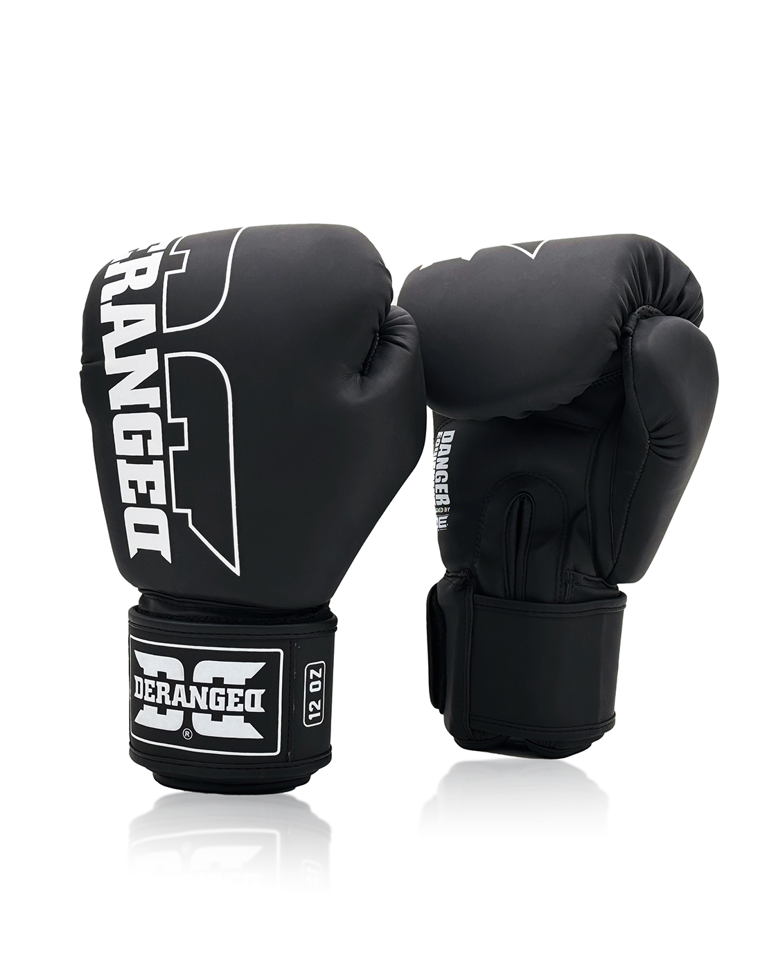 DERANGED Boxing Gloves White in Black