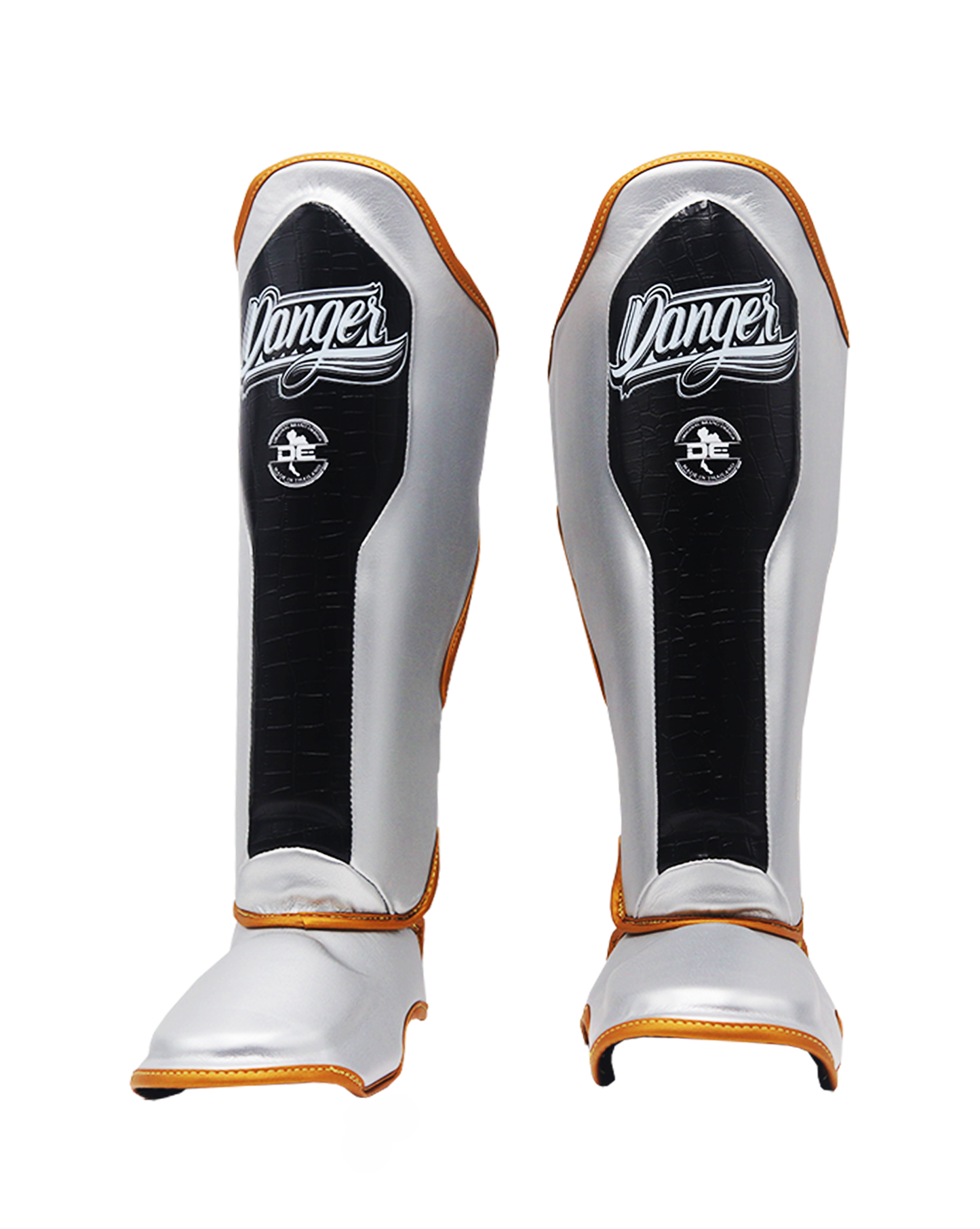 DANGER Shin Guards Evo 3.0 Silver/Black Croco/Gold