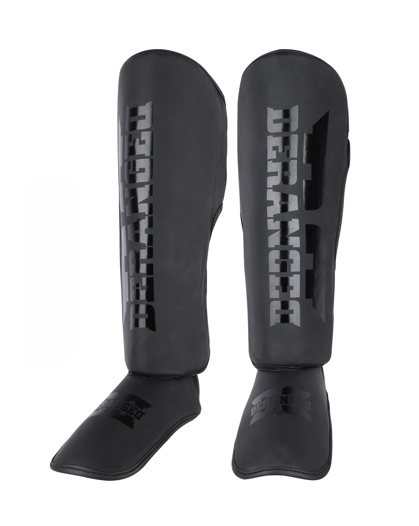DERANGED Shin Guards Black in Black
