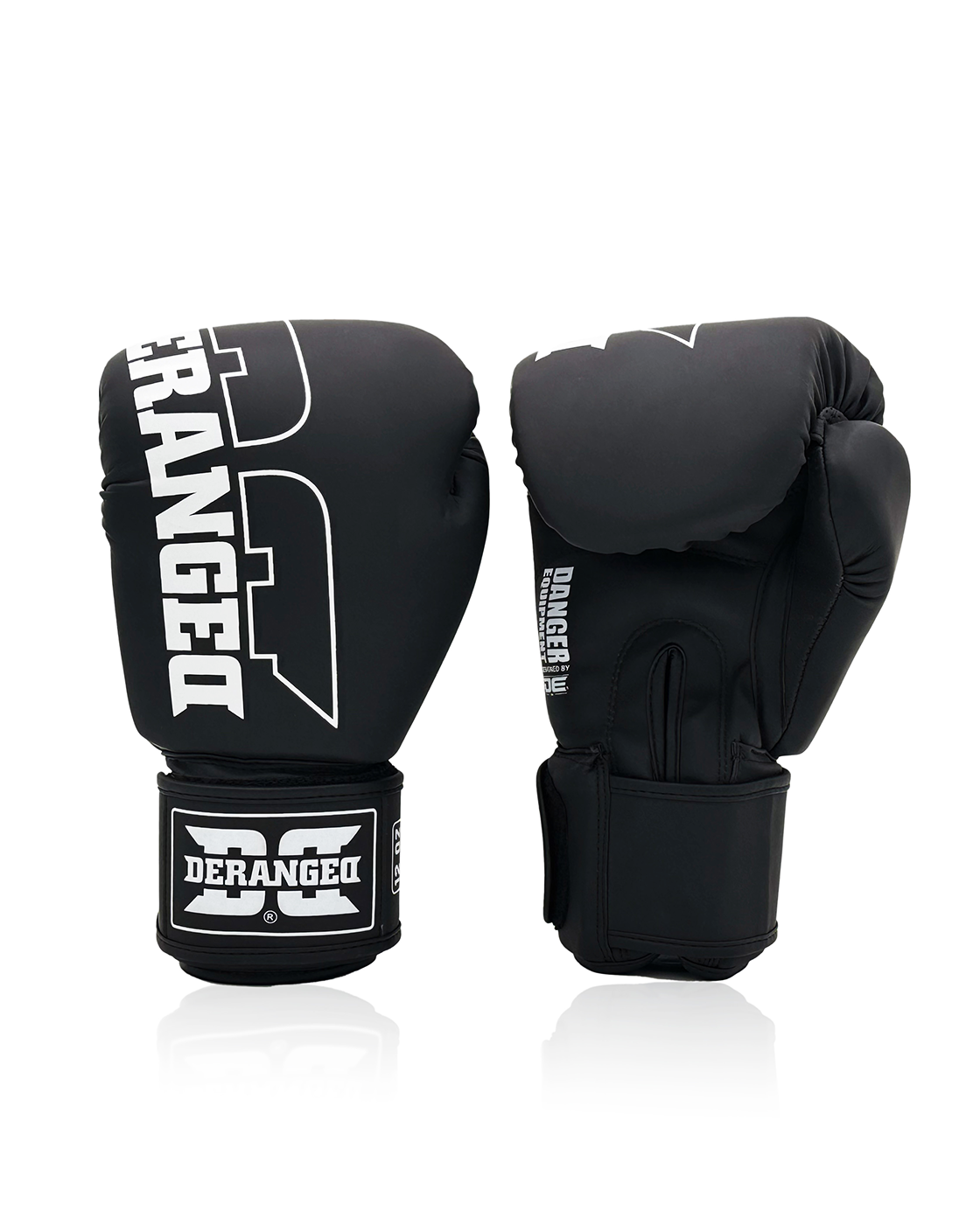 DERANGED Boxing Gloves White in Black