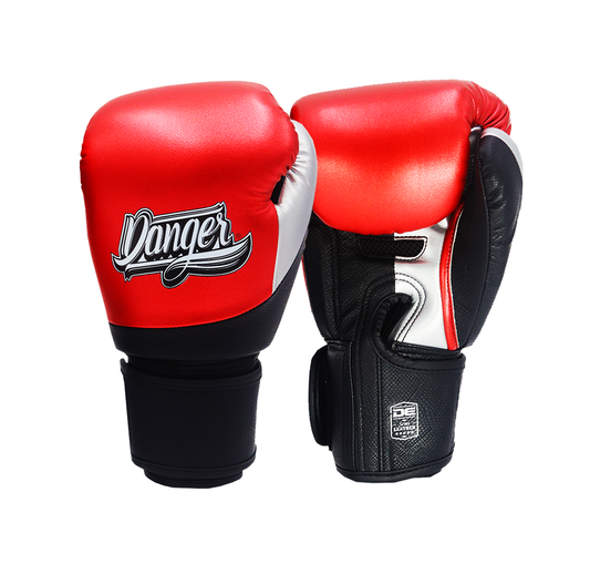 DANGER Boxing Gloves Evo 3.0 Red/Black Cobra/Silver