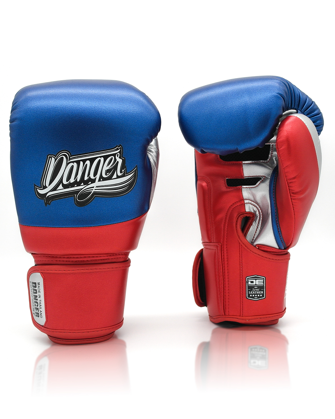 DANGER Boxing Gloves Evo 3.0 Met. Blue/Red/Silver