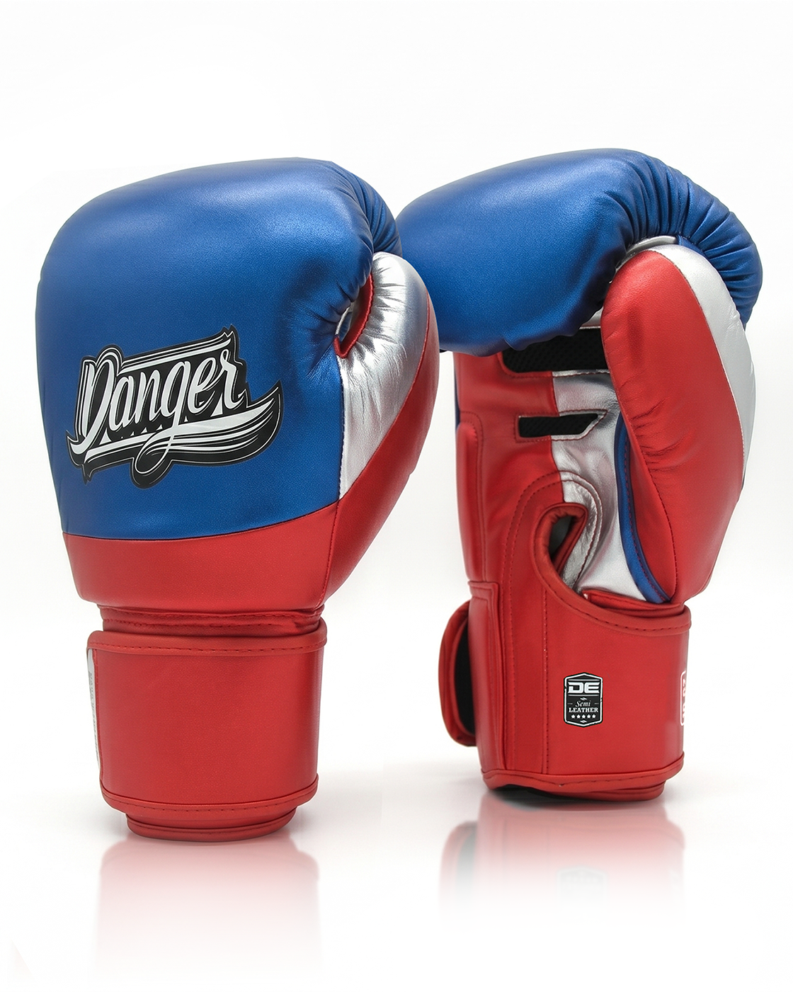 DANGER Boxing Gloves Evo 3.0 Met. Blue/Red/Silver