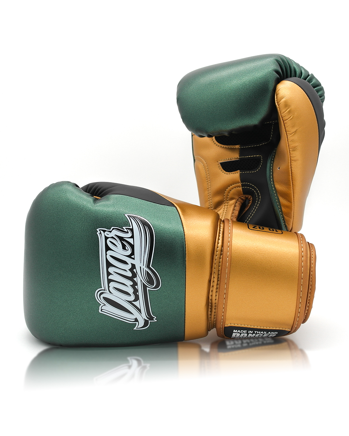 DANGER Boxing Gloves Evo 3.0 Met. Green/Gold/Black