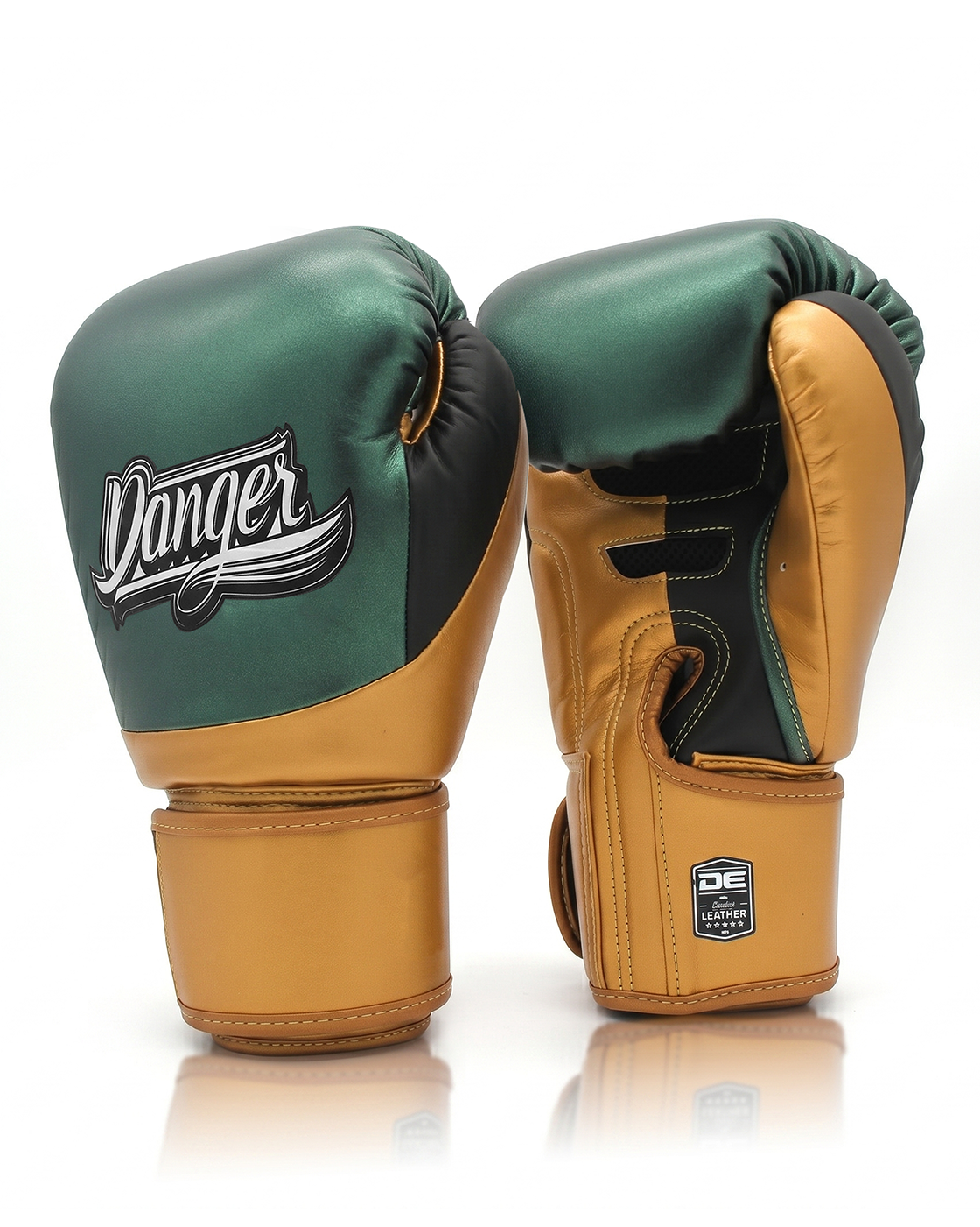 DANGER Boxing Gloves Evo 3.0 Met. Green/Gold/Black