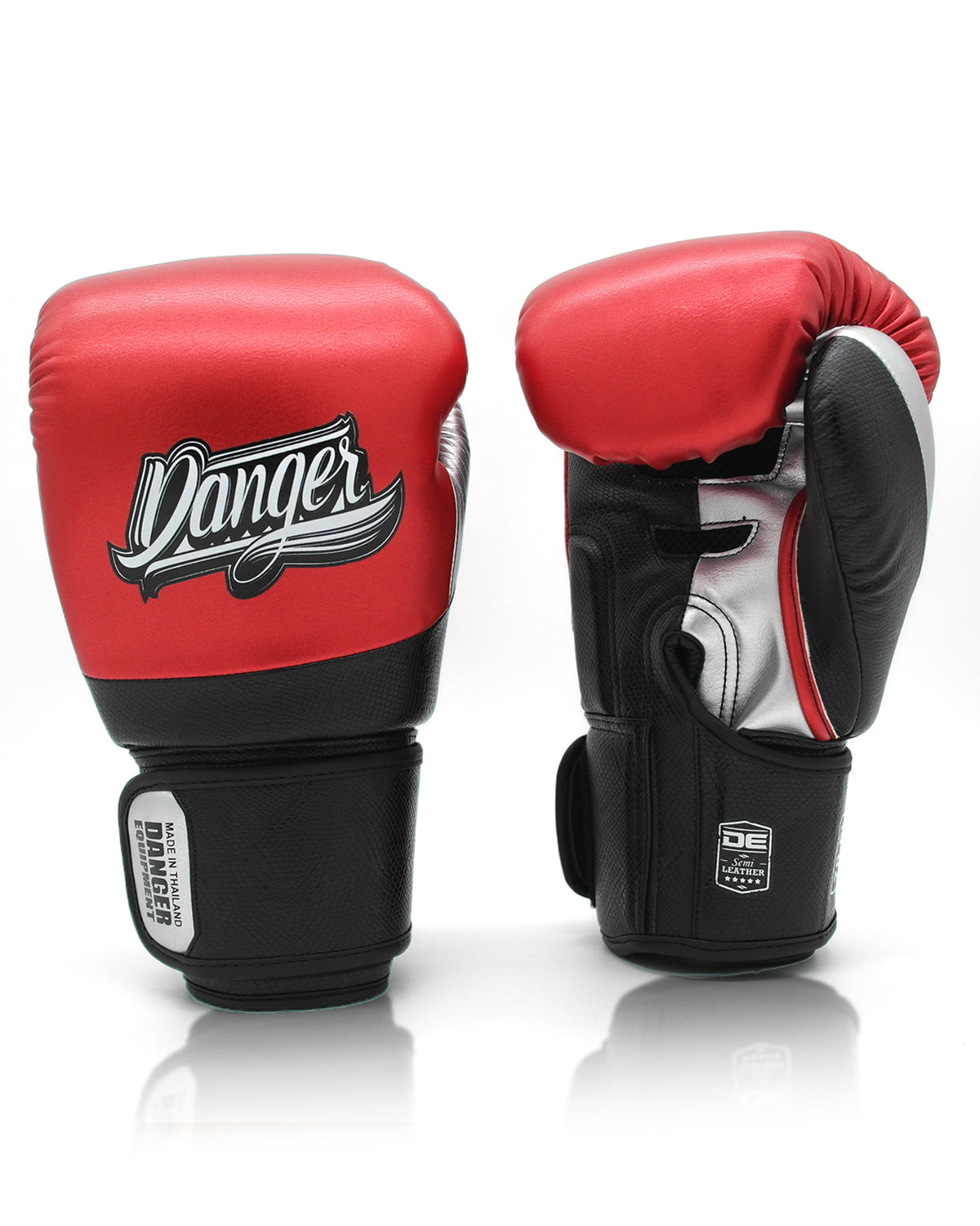 DANGER Boxing Gloves Evo 3.0 Met. Red/Black Cobra/Silver