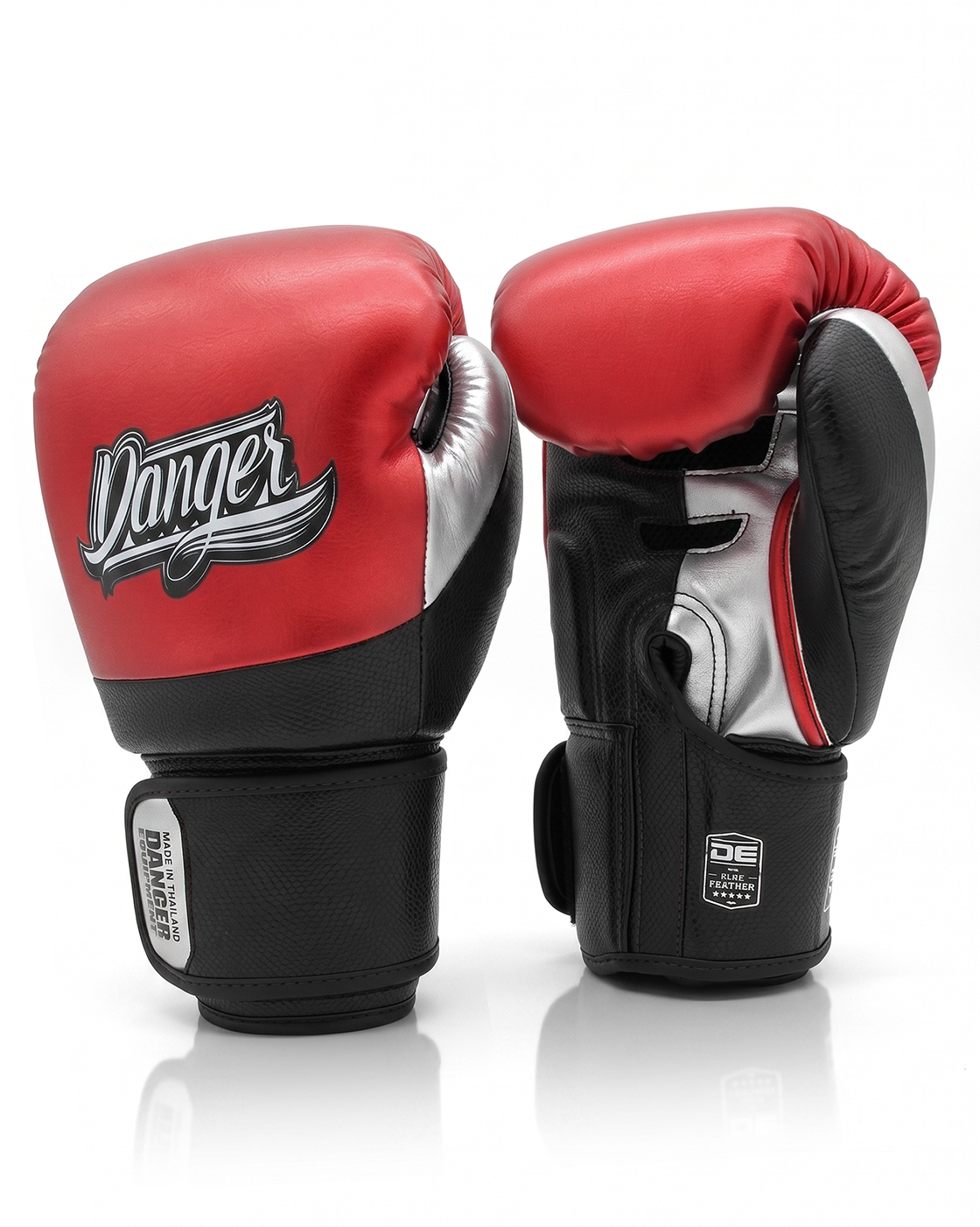 DANGER Boxing Gloves Evo 3.0 Met. Red/Black Cobra/Silver