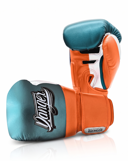 DANGER Boxing Gloves Evo 3.0 Met. Viridian/Orange/White
