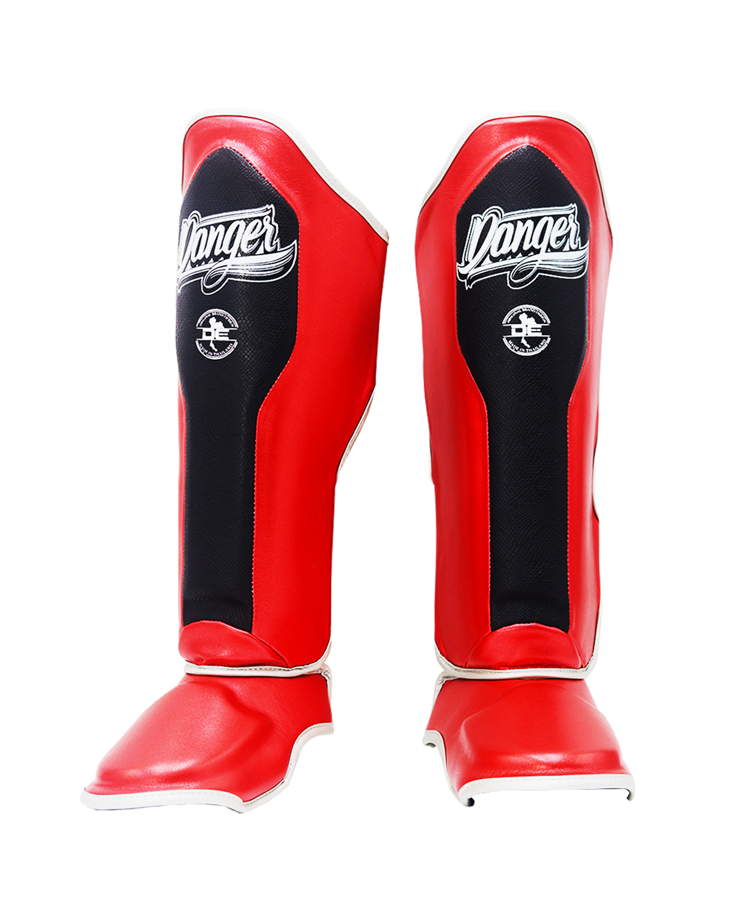 DANGER Shin Guards Evo 3.0 Red/Black Cobra/Silver