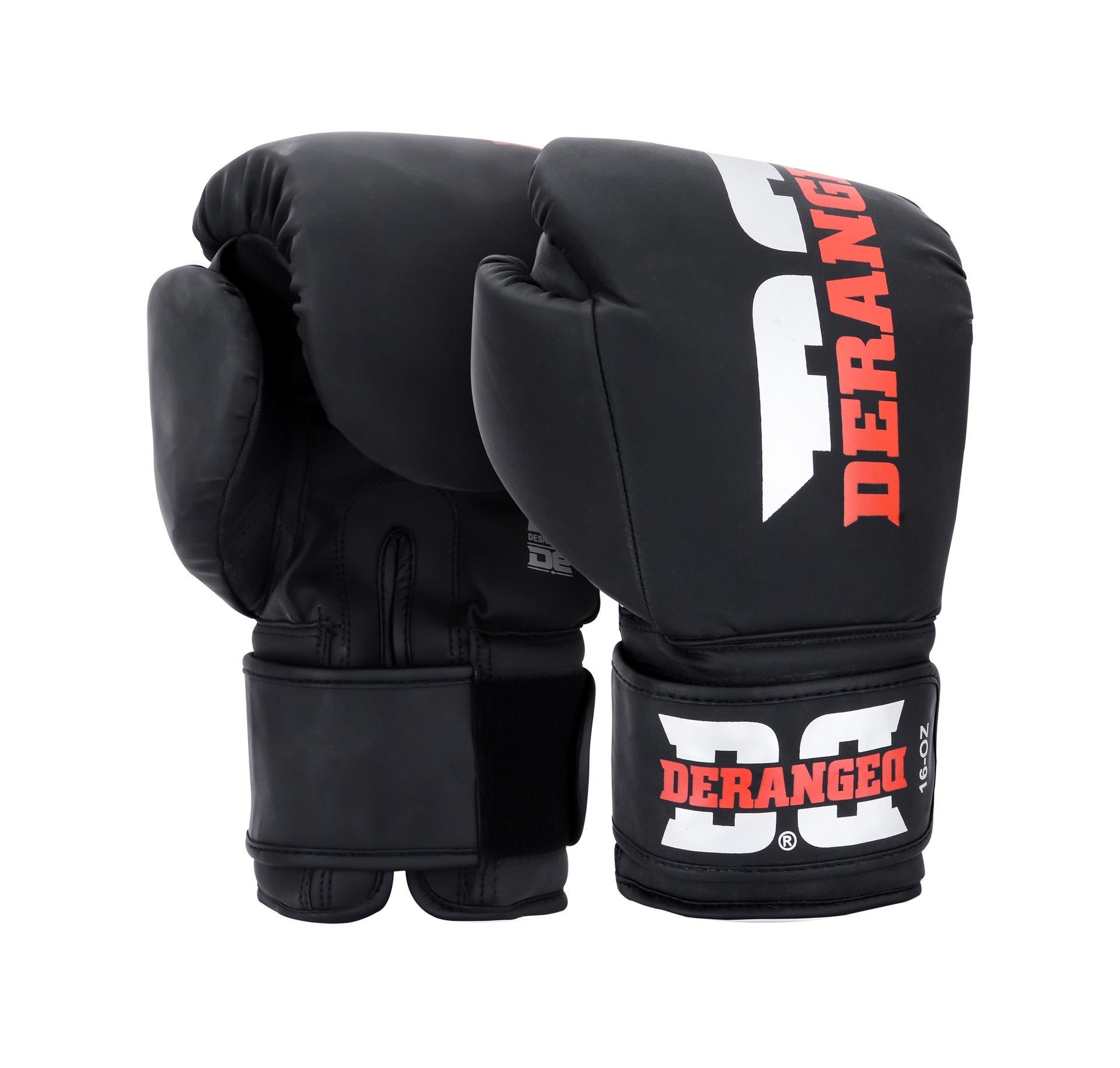 DERANGED Boxing Gloves Red in Black